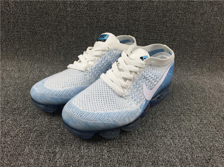 Nike Flyknit Air VaporMax 2018 Men\'s Running Shoes White Light blue